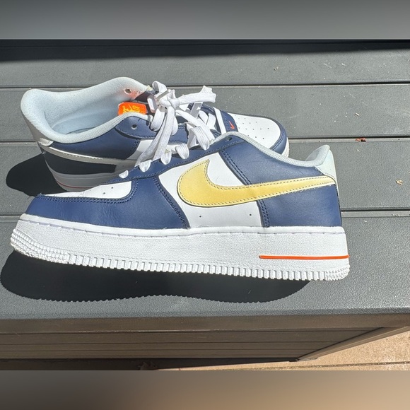 SZ:6Y/7.5 W Shoes Grade-School Nike Air Force 1 LV8 (GS) Navy  White - Picture 3 of 6